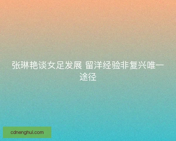 张琳艳谈女足发展 留洋经验非复兴唯一途径