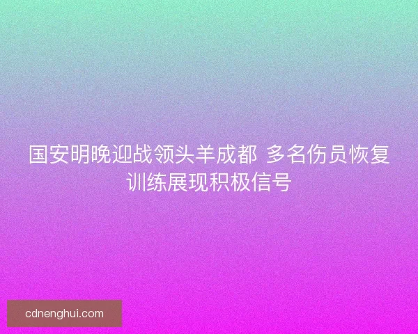 国安明晚迎战领头羊成都 多名伤员恢复训练展现积极信号